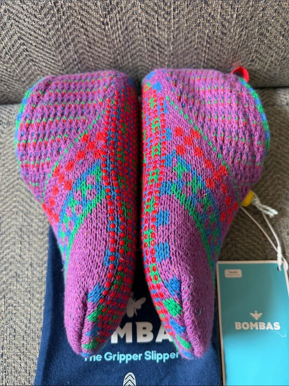 Bombas Sherpa Lined Youth The Gripper Slipper Multicolor Size: 1-5
